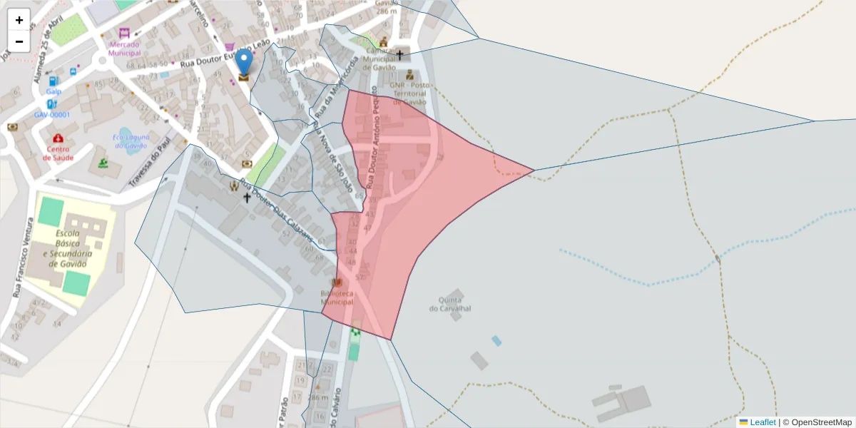 Mapa detalhado do código postal 6040-113 com limites, códigos postais vizinhos e agências dos correios