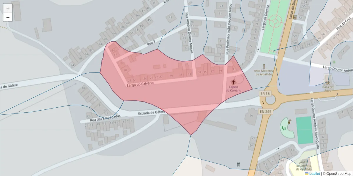 Mapa detalhado do código postal 6050-027 com limites, códigos postais vizinhos e agências dos correios