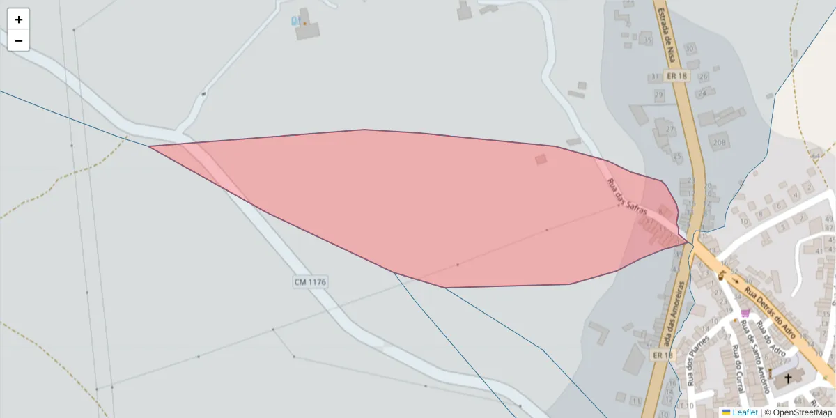 Mapa detalhado do código postal 6050-038 com limites, códigos postais vizinhos e agências dos correios