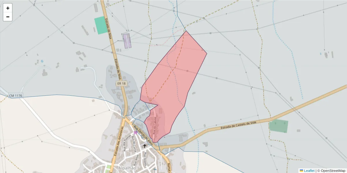 Mapa detalhado do código postal 6050-040 com limites, códigos postais vizinhos e agências dos correios
