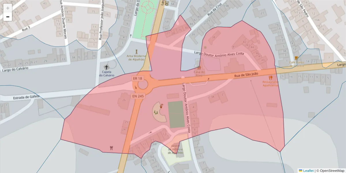 Mapa detalhado do código postal 6050-047 com limites, códigos postais vizinhos e agências dos correios