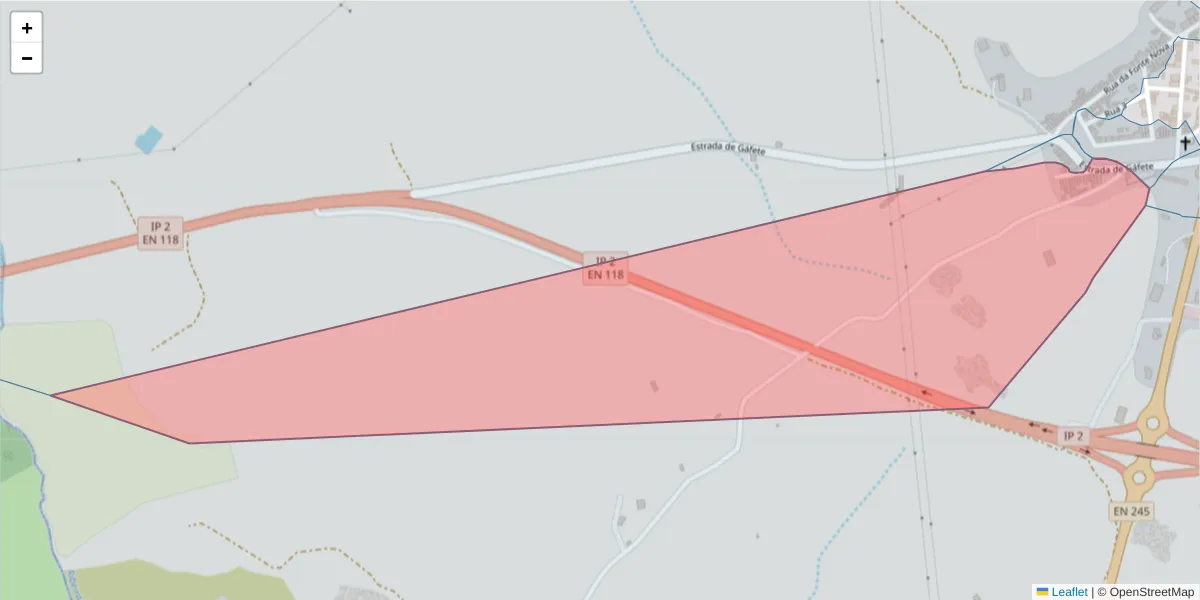 Mapa detalhado do código postal 6050-050 com limites, códigos postais vizinhos e agências dos correios