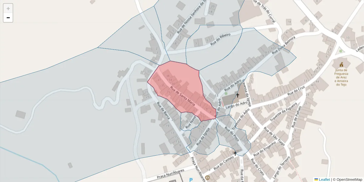 Mapa detalhado do código postal 6050-118 com limites, códigos postais vizinhos e agências dos correios
