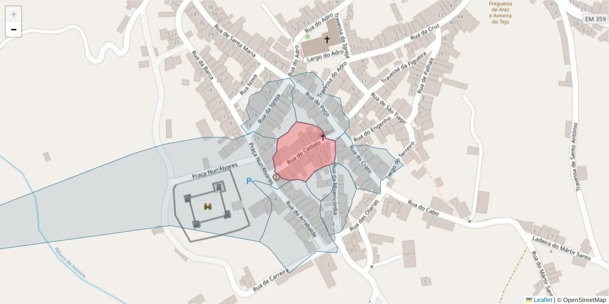 Mapa detalhado do código postal 6050-127 com limites, códigos postais vizinhos e agências dos correios