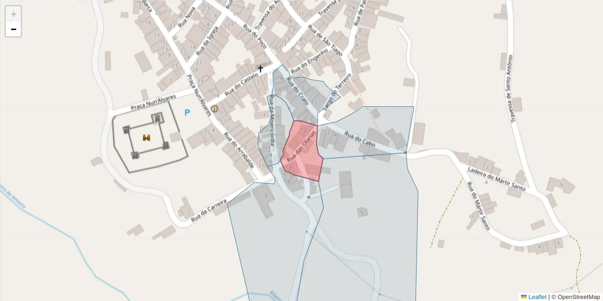 Mapa detalhado do código postal 6050-133 com limites, códigos postais vizinhos e agências dos correios