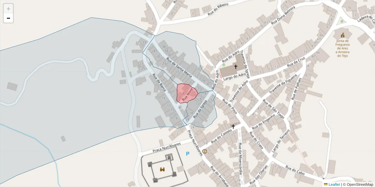 Mapa detalhado do código postal 6050-137 com limites, códigos postais vizinhos e agências dos correios