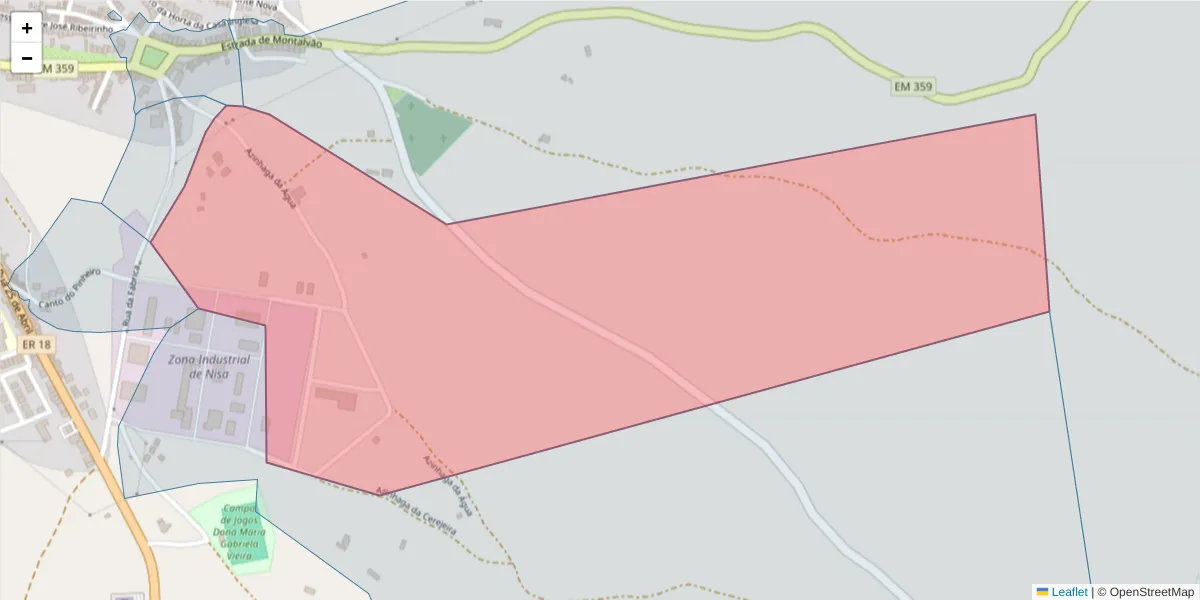 Mapa detalhado do código postal 6050-352 com limites, códigos postais vizinhos e agências dos correios