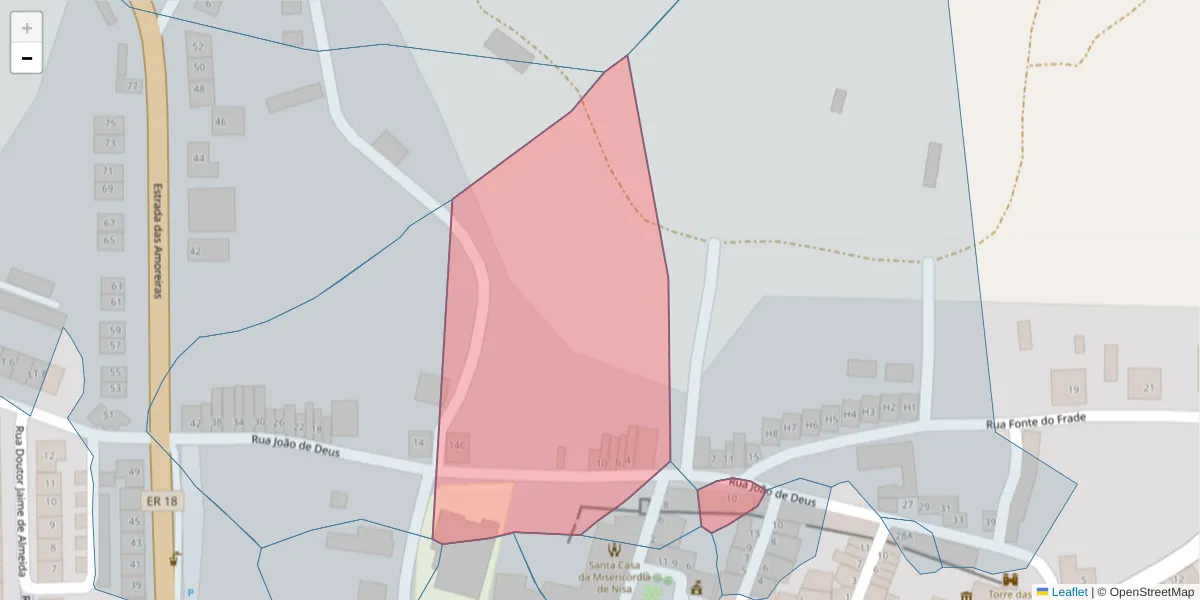 Mapa detalhado do código postal 6050-369 com limites, códigos postais vizinhos e agências dos correios