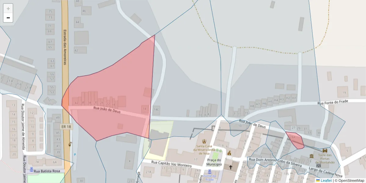 Mapa detalhado do código postal 6050-370 com limites, códigos postais vizinhos e agências dos correios