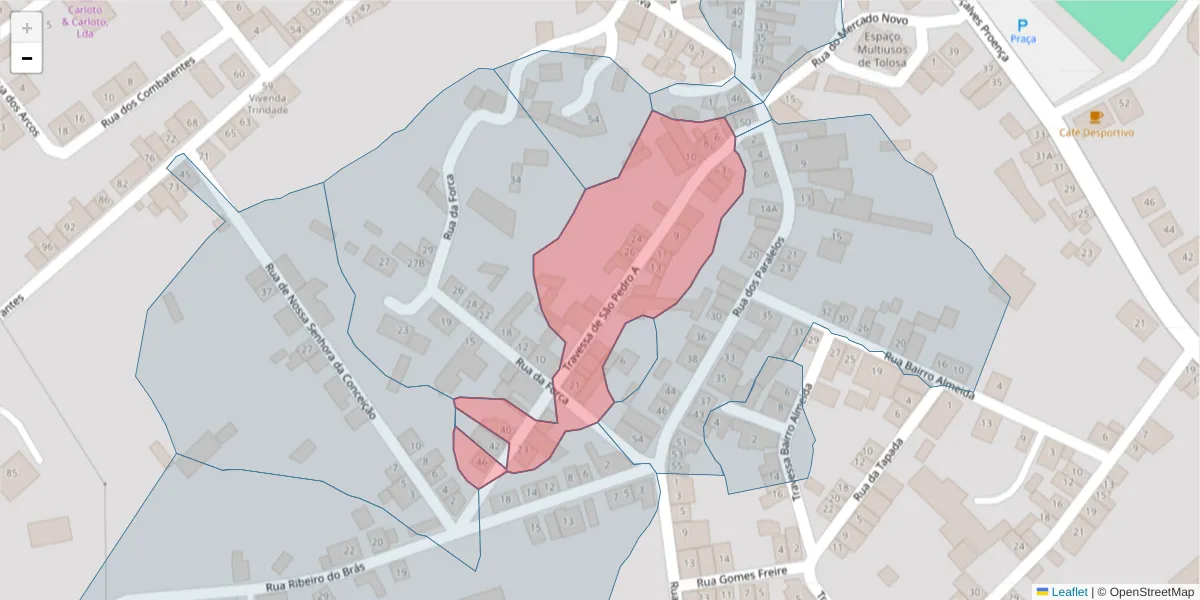 Mapa detalhado do código postal 6050-507 com limites, códigos postais vizinhos e agências dos correios
