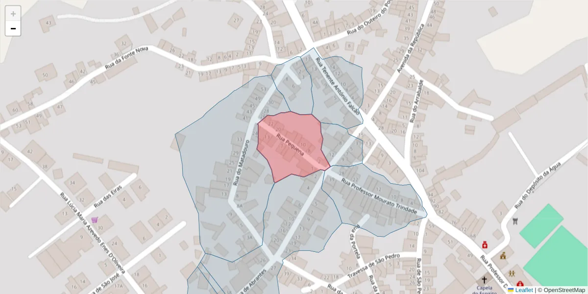 Mapa detalhado do código postal 6050-516 com limites, códigos postais vizinhos e agências dos correios