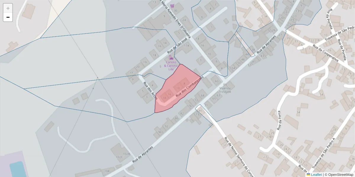 Mapa detalhado do código postal 6050-520 com limites, códigos postais vizinhos e agências dos correios