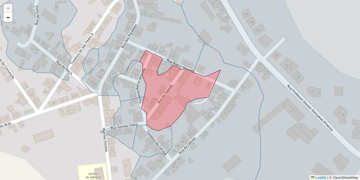 Mapa detalhado do código postal 6050-524 com limites, códigos postais vizinhos e agências dos correios