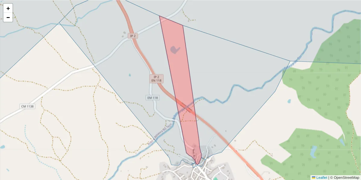 Mapa detalhado do código postal 6050-535 com limites, códigos postais vizinhos e agências dos correios