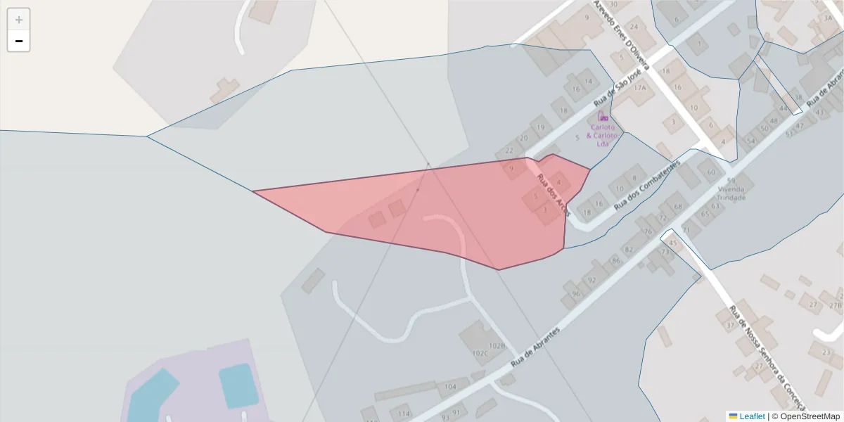 Mapa detalhado do código postal 6050-541 com limites, códigos postais vizinhos e agências dos correios