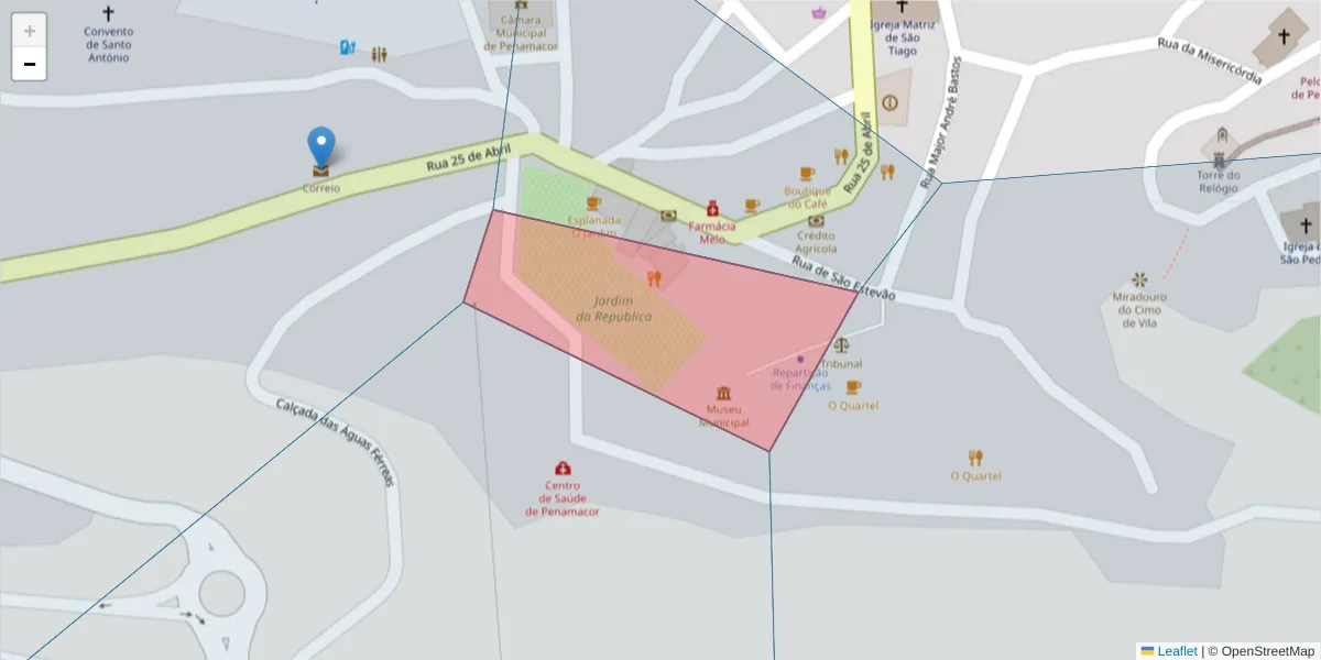 Mapa detalhado do código postal 6090-586 com limites, códigos postais vizinhos e agências dos correios
