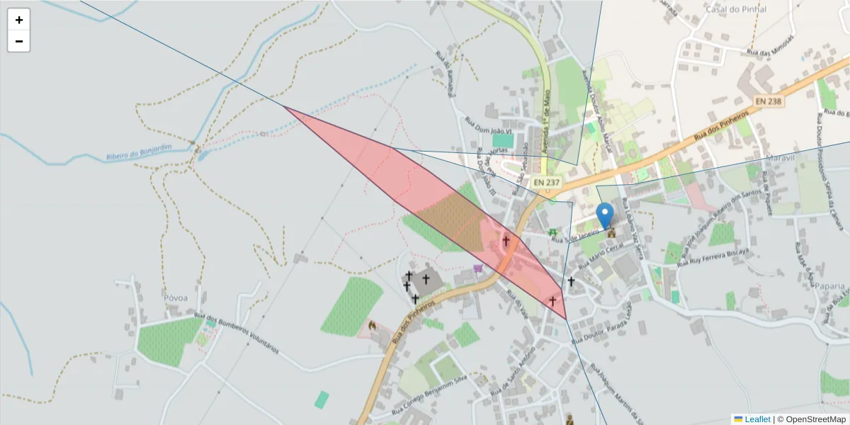 Mapa detalhado do código postal 6100-253 com limites, códigos postais vizinhos e agências dos correios
