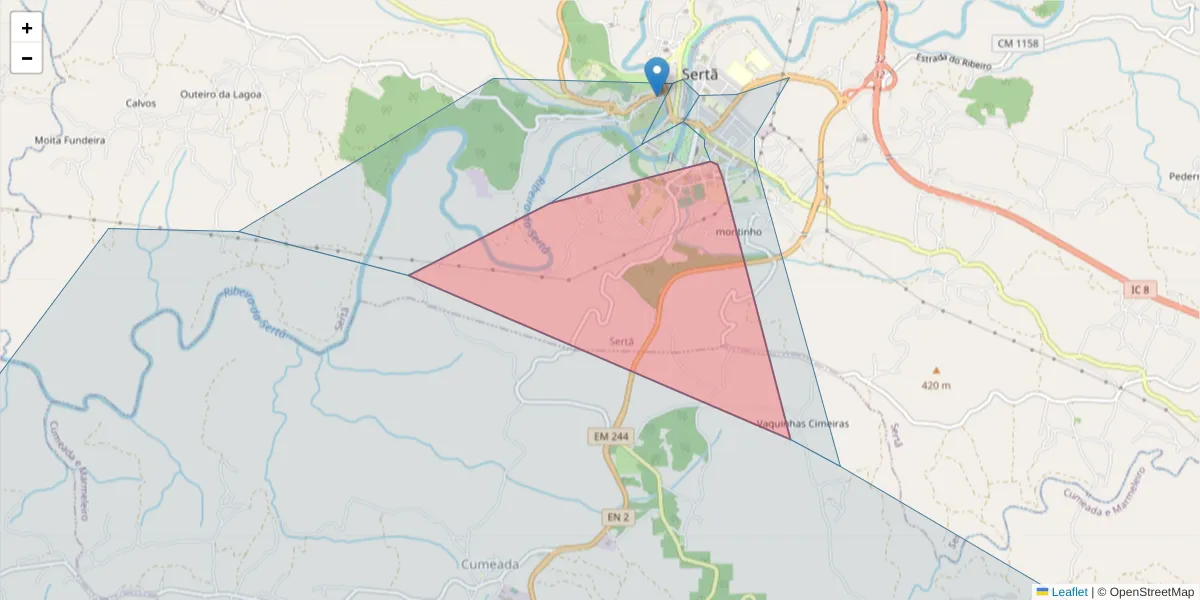 Mapa detalhado do código postal 6100-601 com limites, códigos postais vizinhos e agências dos correios
