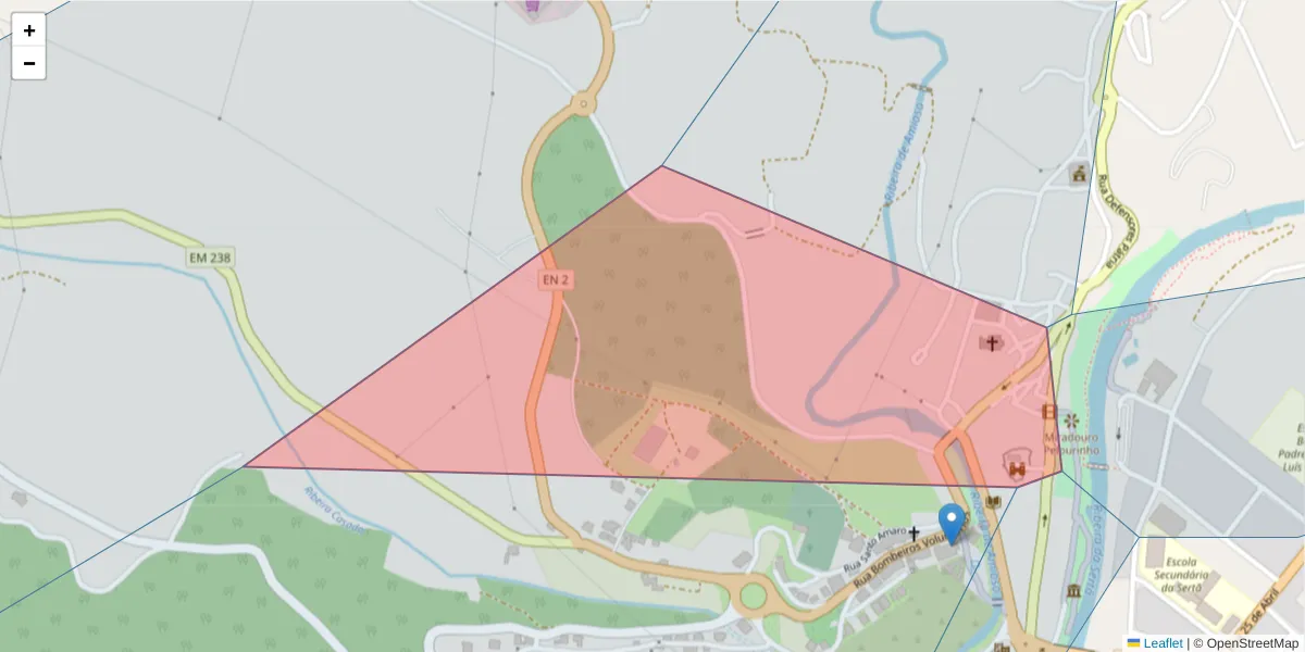Mapa detalhado do código postal 6100-746 com limites, códigos postais vizinhos e agências dos correios