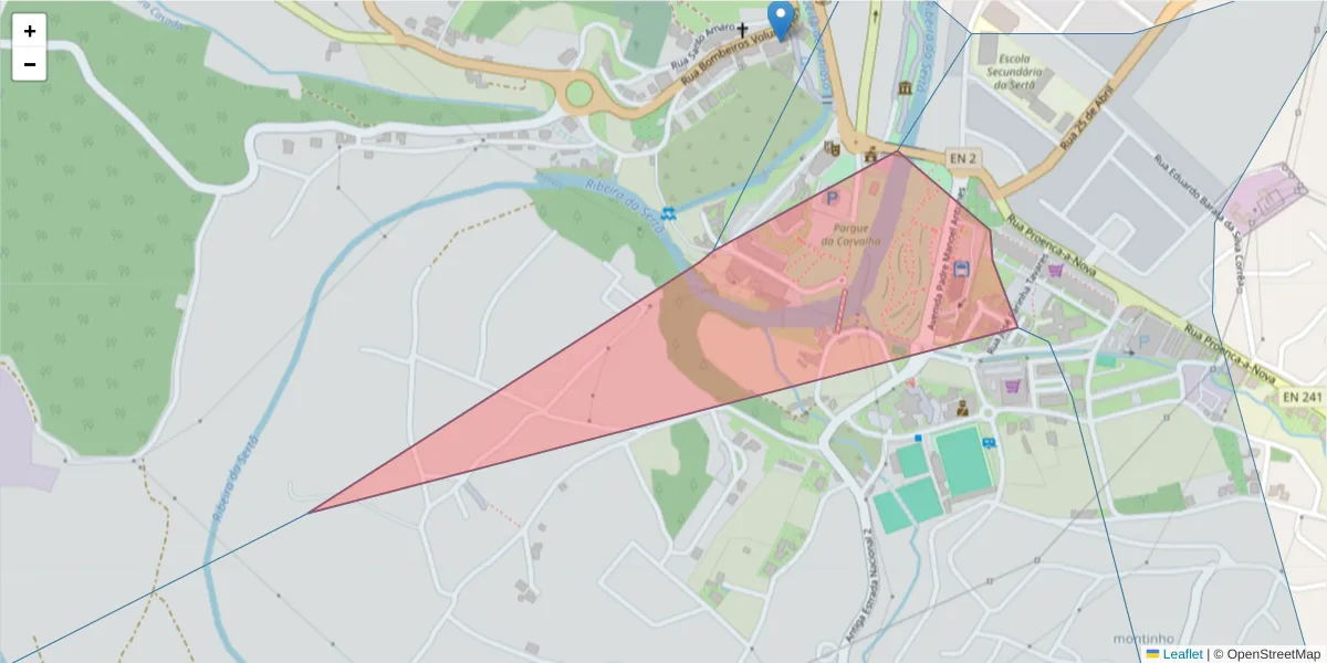 Mapa detalhado do código postal 6100-781 com limites, códigos postais vizinhos e agências dos correios