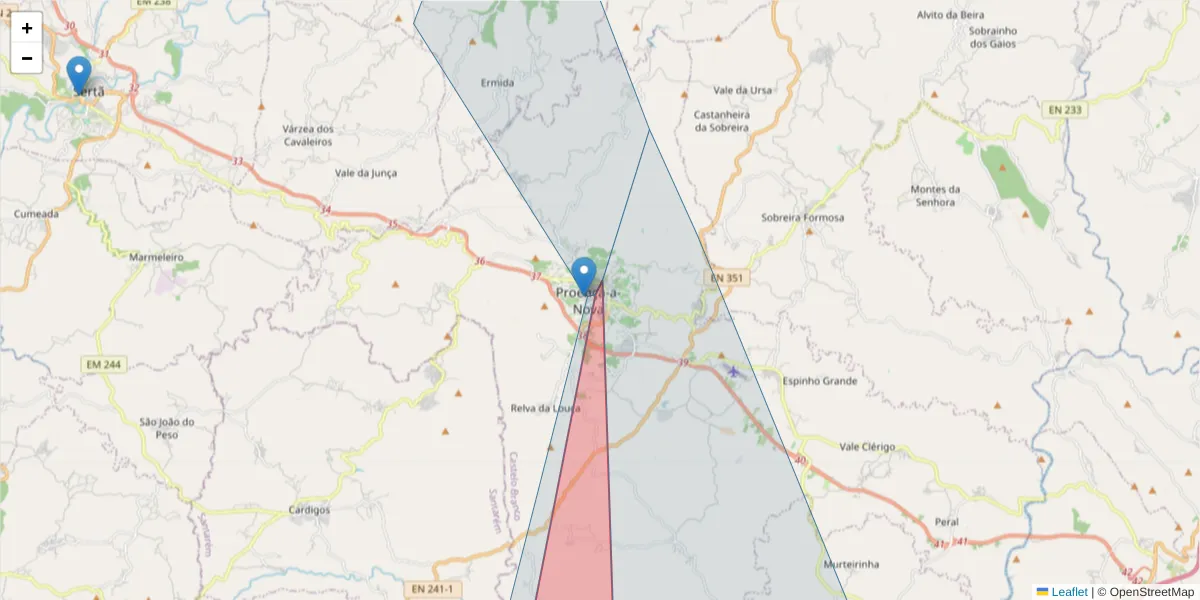 Mapa detalhado do código postal 6150-441 com limites, códigos postais vizinhos e agências dos correios