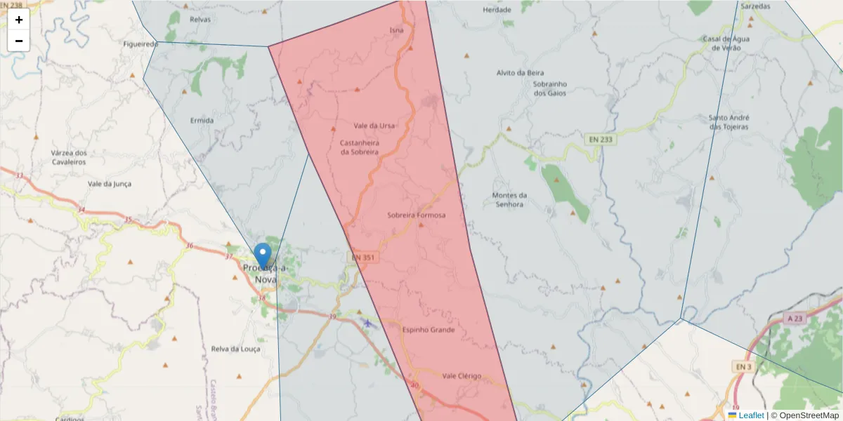 Mapa detalhado do código postal 6150-737 com limites, códigos postais vizinhos e agências dos correios