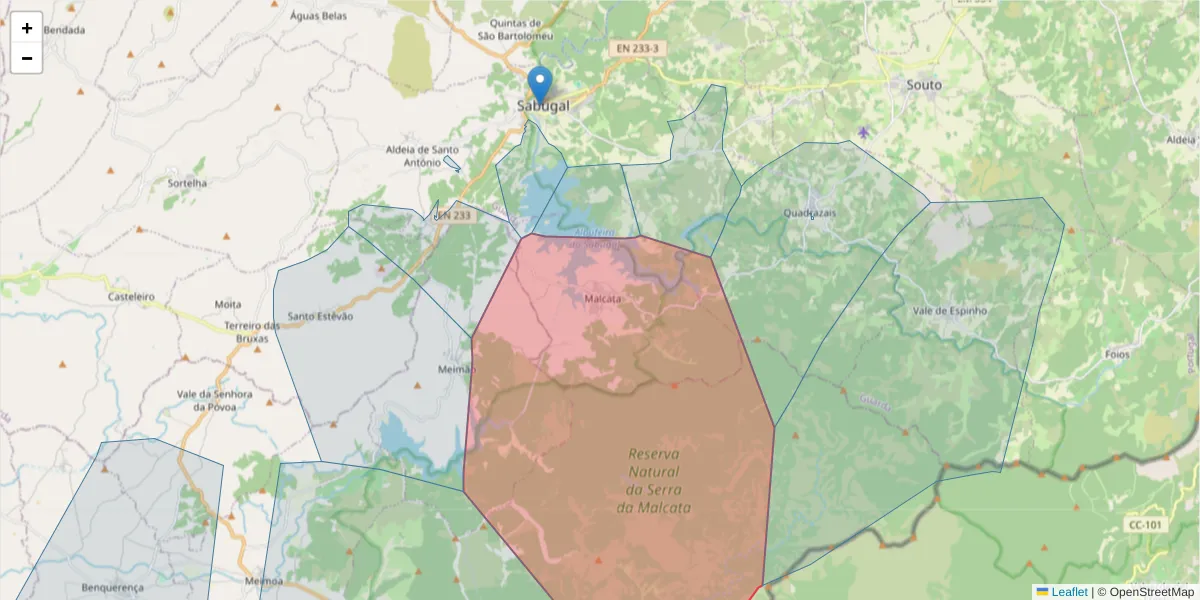 Mapa detalhado do código postal 6320-181 com limites, códigos postais vizinhos e agências dos correios