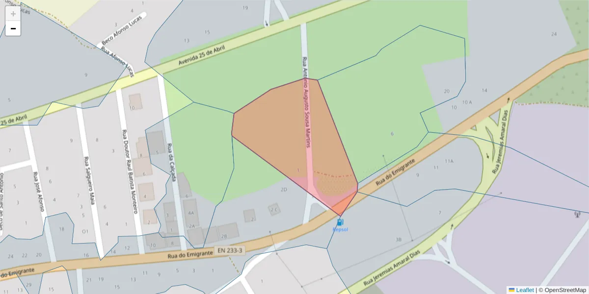 Mapa detalhado do código postal 6320-319 com limites, códigos postais vizinhos e agências dos correios