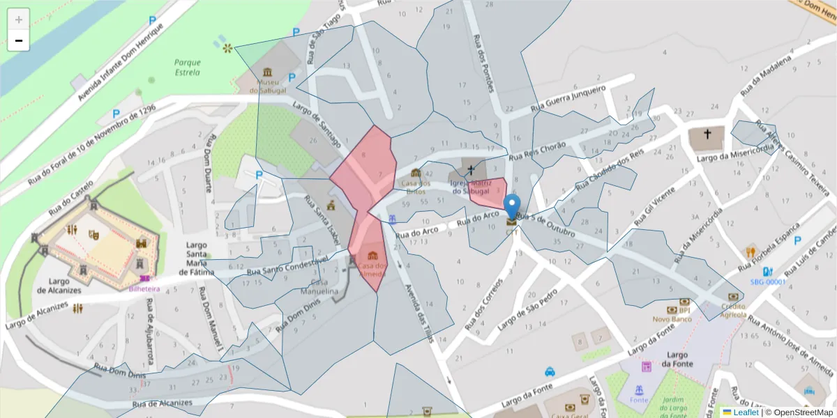 Mapa detalhado do código postal 6320-339 com limites, códigos postais vizinhos e agências dos correios