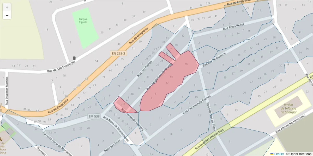 Mapa detalhado do código postal 6320-356 com limites, códigos postais vizinhos e agências dos correios