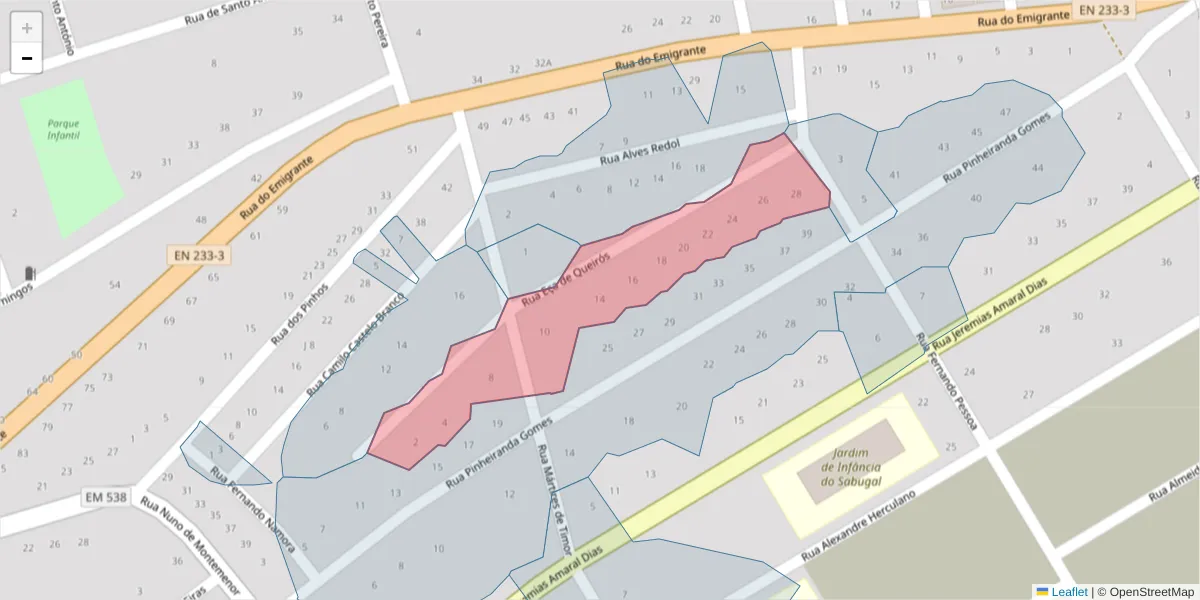 Mapa detalhado do código postal 6320-370 com limites, códigos postais vizinhos e agências dos correios