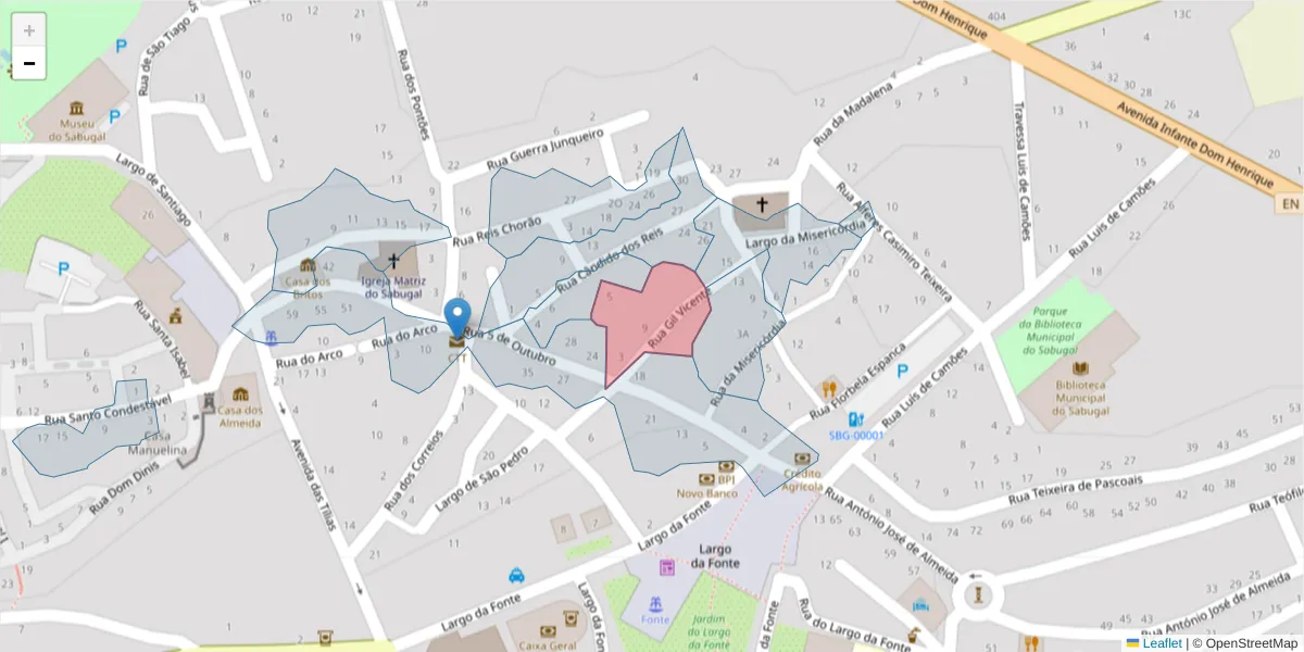 Mapa detalhado do código postal 6320-376 com limites, códigos postais vizinhos e agências dos correios