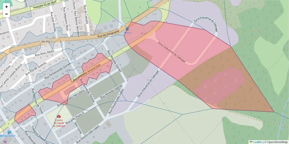 Mapa detalhado do código postal 6320-406 com limites, códigos postais vizinhos e agências dos correios