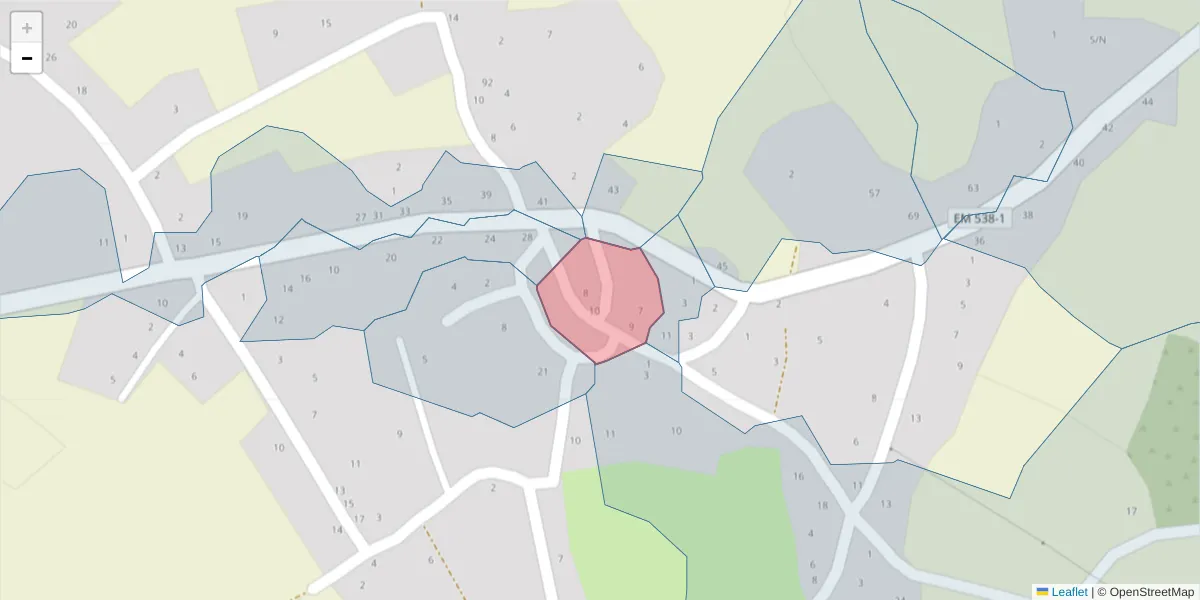 Mapa detalhado do código postal 6320-477 com limites, códigos postais vizinhos e agências dos correios