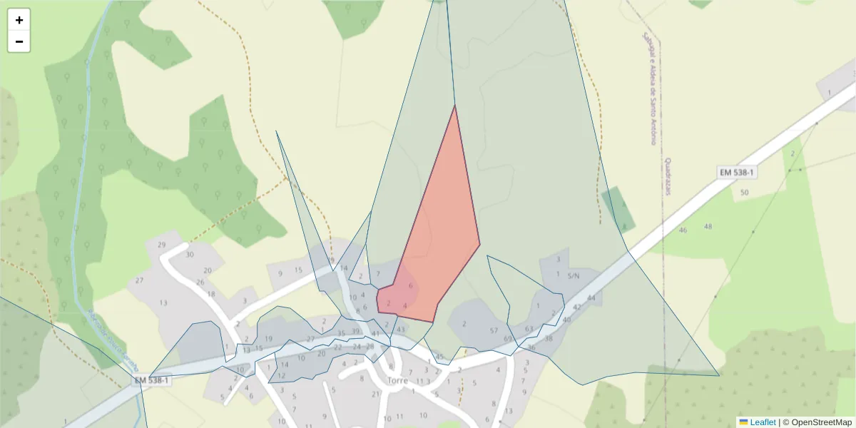Mapa detalhado do código postal 6320-488 com limites, códigos postais vizinhos e agências dos correios