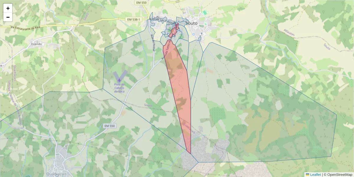 Mapa detalhado do código postal 6320-622 com limites, códigos postais vizinhos e agências dos correios