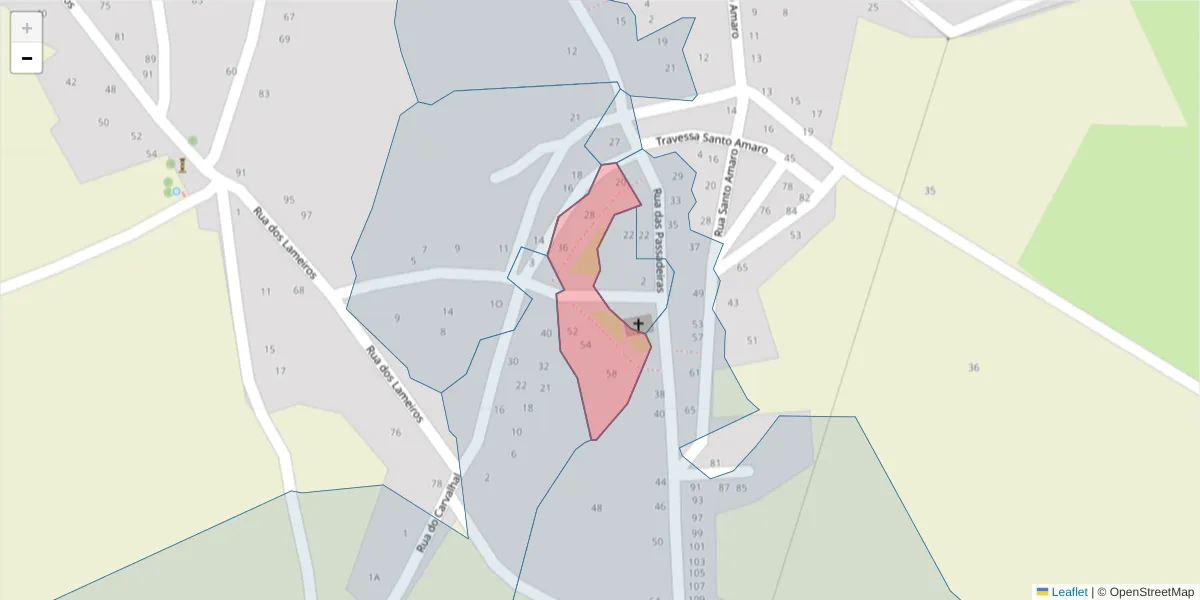 Mapa detalhado do código postal 6320-634 com limites, códigos postais vizinhos e agências dos correios