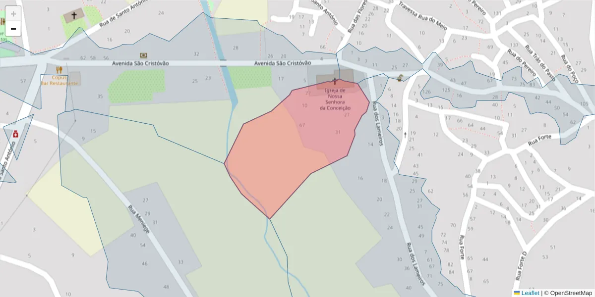Mapa detalhado do código postal 6320-638 com limites, códigos postais vizinhos e agências dos correios