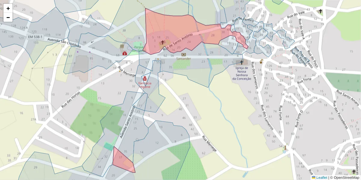 Mapa detalhado do código postal 6320-658 com limites, códigos postais vizinhos e agências dos correios