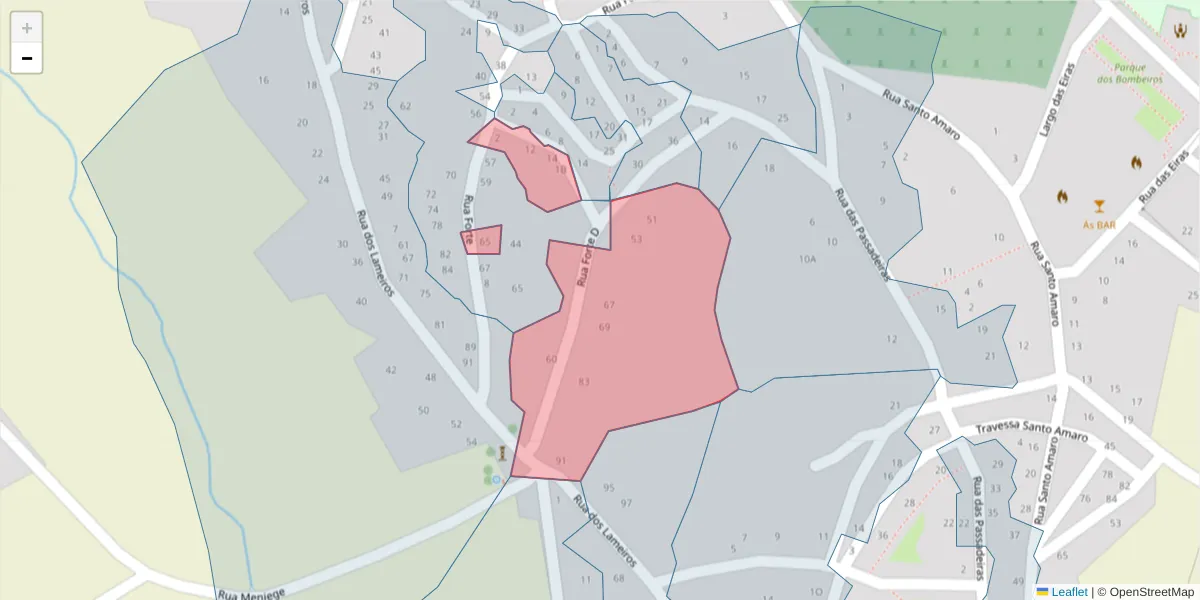 Mapa detalhado do código postal 6320-675 com limites, códigos postais vizinhos e agências dos correios