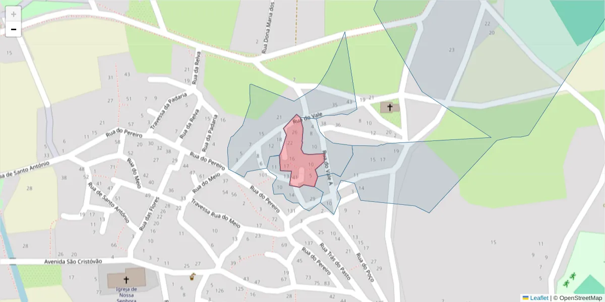 Mapa detalhado do código postal 6320-688 com limites, códigos postais vizinhos e agências dos correios