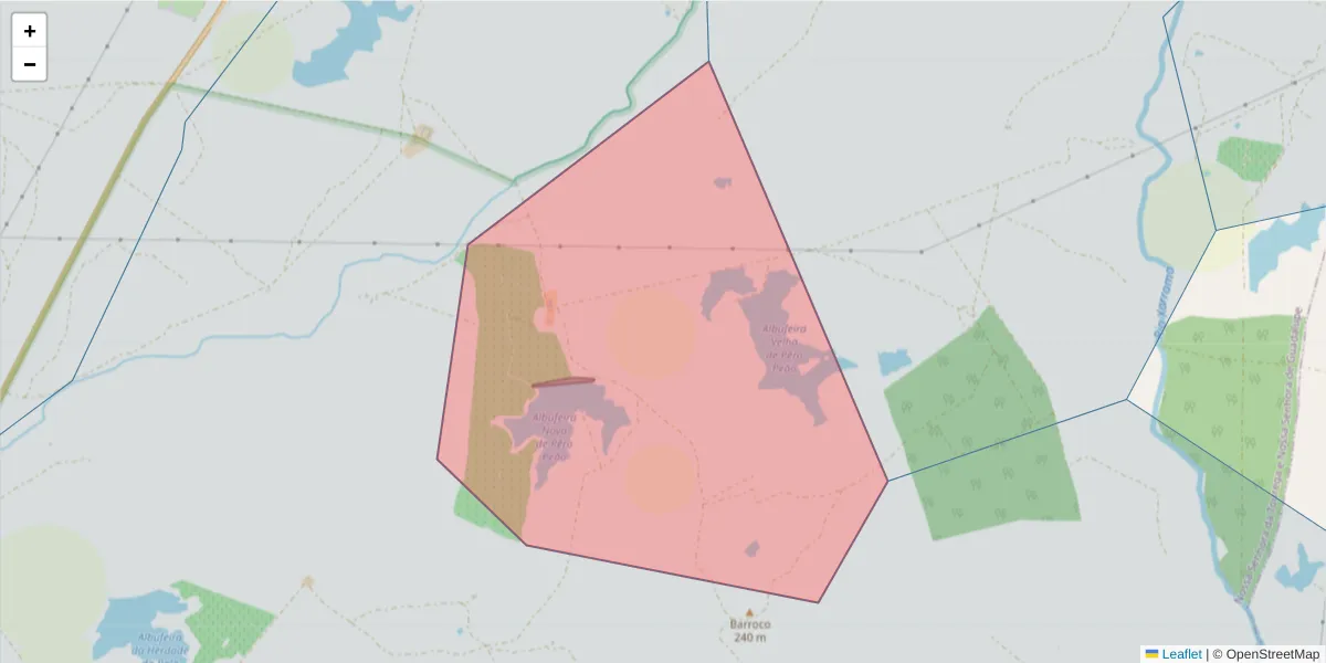 Mapa detalhado do código postal 7000-085 com limites, códigos postais vizinhos e agências dos correios
