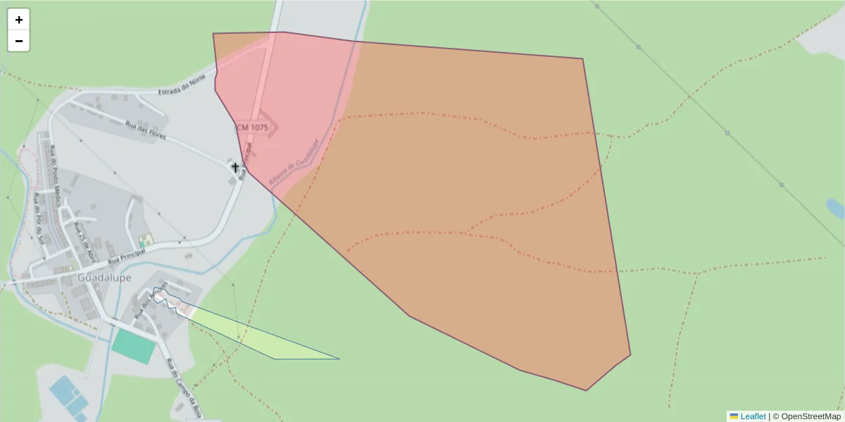 Mapa detalhado do código postal 7000-223 com limites, códigos postais vizinhos e agências dos correios