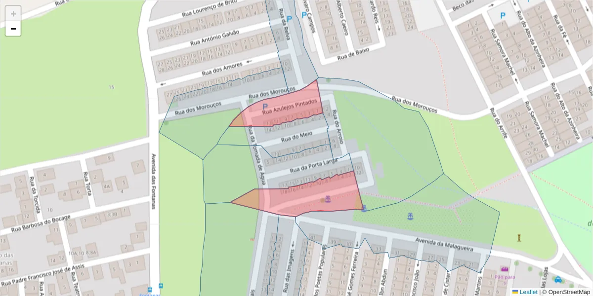 Mapa detalhado do código postal 7000-403 com limites, códigos postais vizinhos e agências dos correios