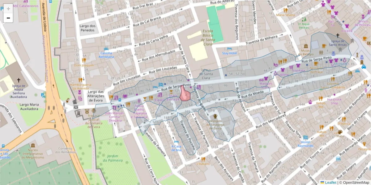 Mapa detalhado do código postal 7000-472 com limites, códigos postais vizinhos e agências dos correios