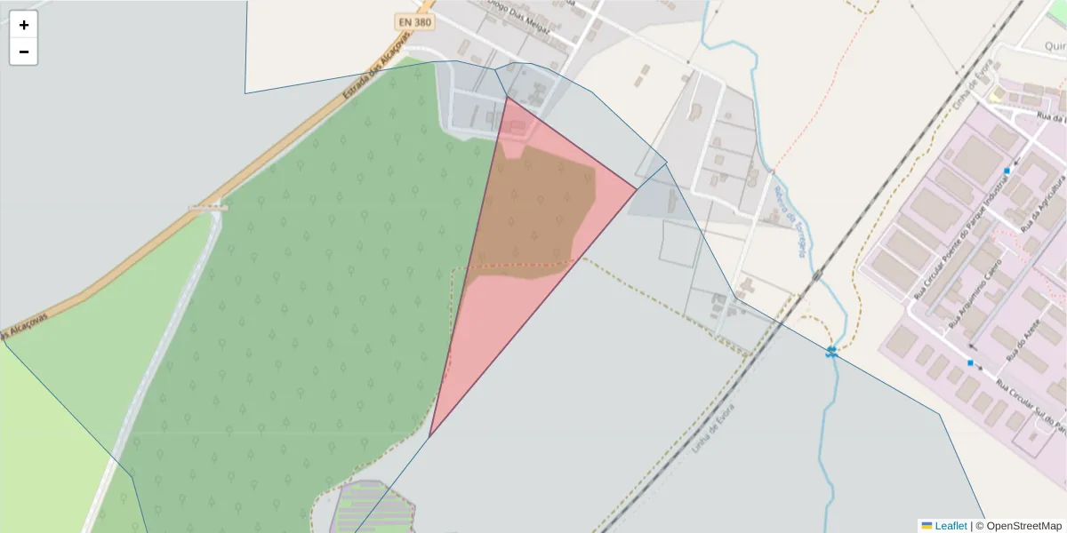 Mapa detalhado do código postal 7000-824 com limites, códigos postais vizinhos e agências dos correios