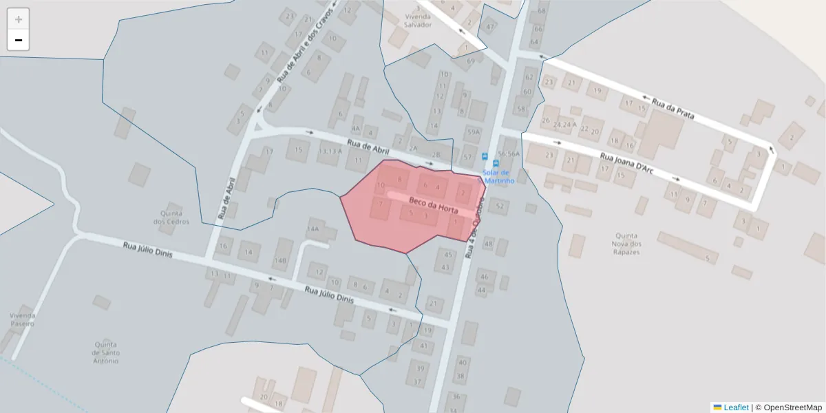 Mapa detalhado do código postal 7005-188 com limites, códigos postais vizinhos e agências dos correios
