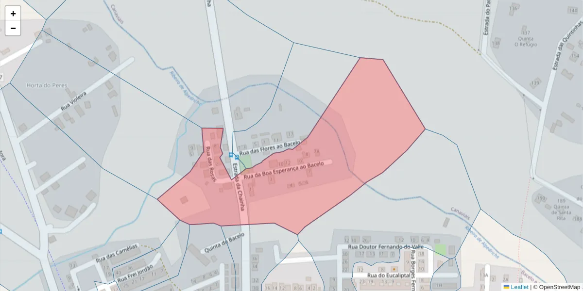 Mapa detalhado do código postal 7005-348 com limites, códigos postais vizinhos e agências dos correios