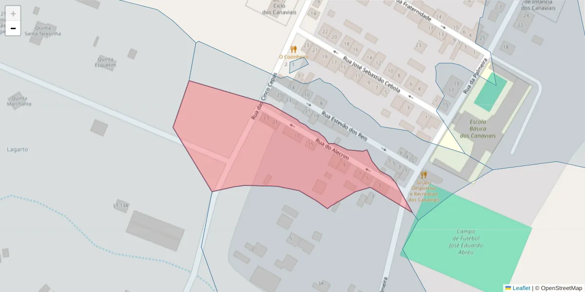 Mapa detalhado do código postal 7005-420 com limites, códigos postais vizinhos e agências dos correios