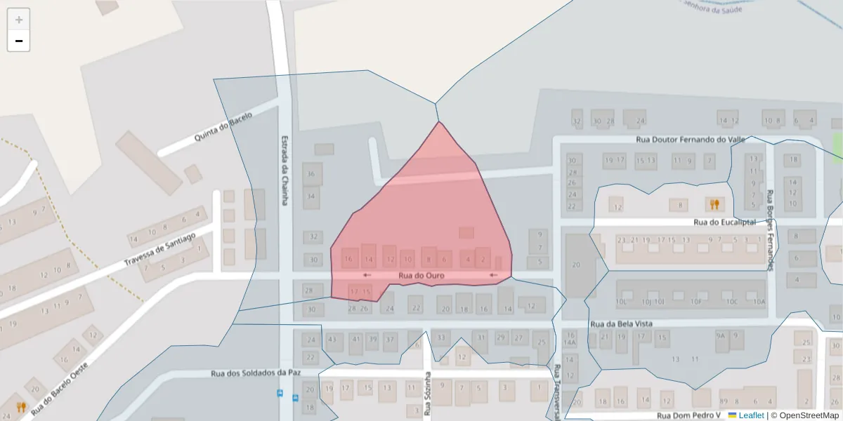 Mapa detalhado do código postal 7005-436 com limites, códigos postais vizinhos e agências dos correios